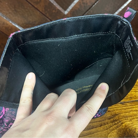 Floral Ankle Boots - Navy, Black and Pink, Liz Claiborne Size 10W - Picture 13 of 16